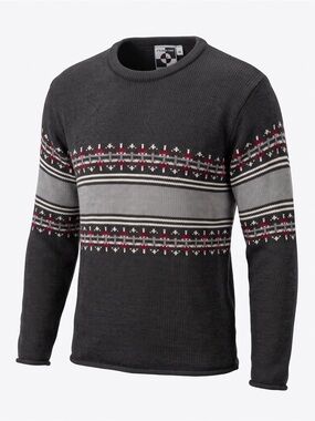 Charcoal Crewneck roll neck Fair Isle Sweater It’s our Time vintage MADE IN USA